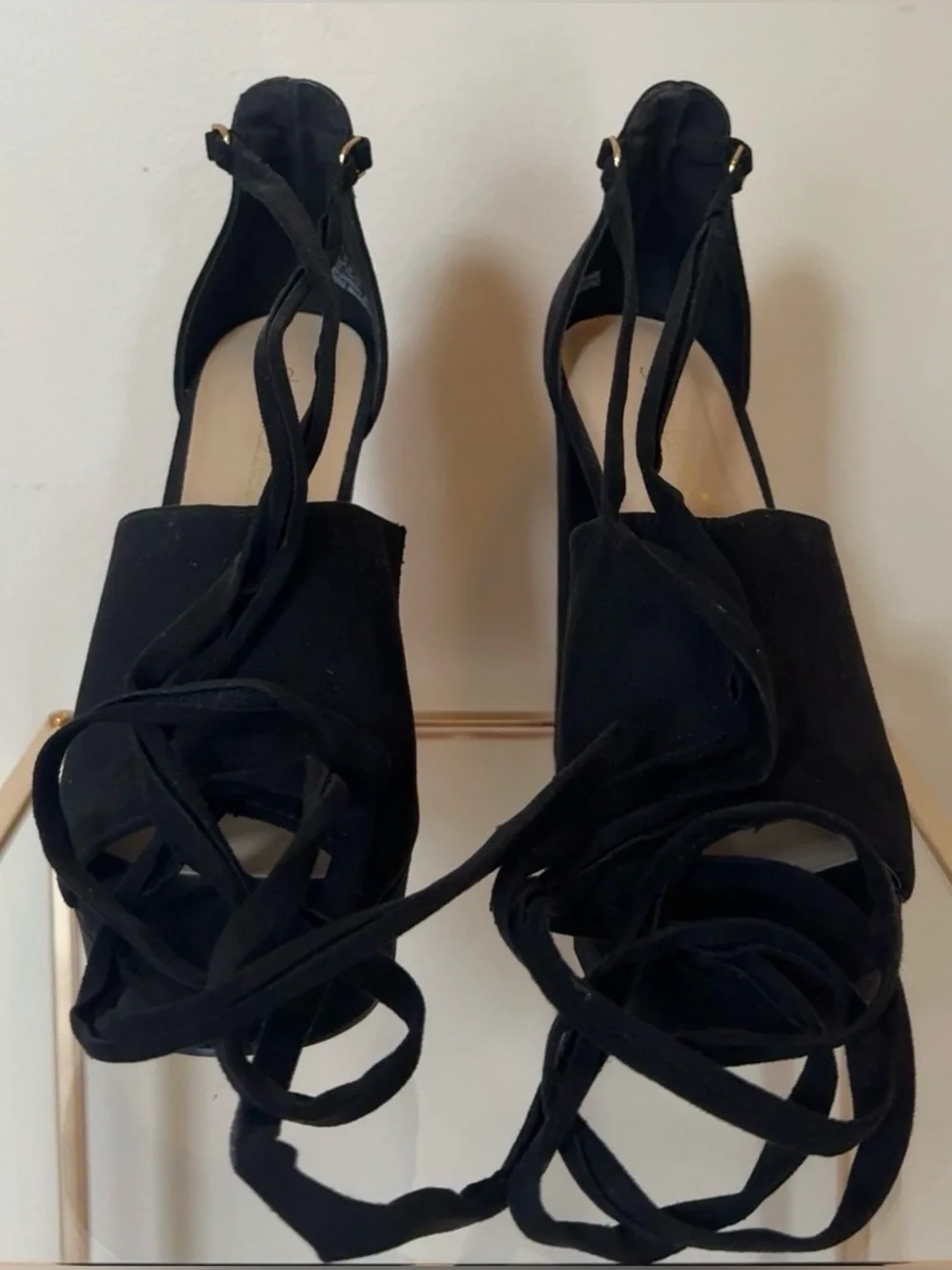 Black Suede Platform Heels